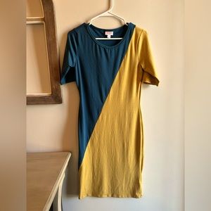 Medium blue and mustard Lularoe Julia